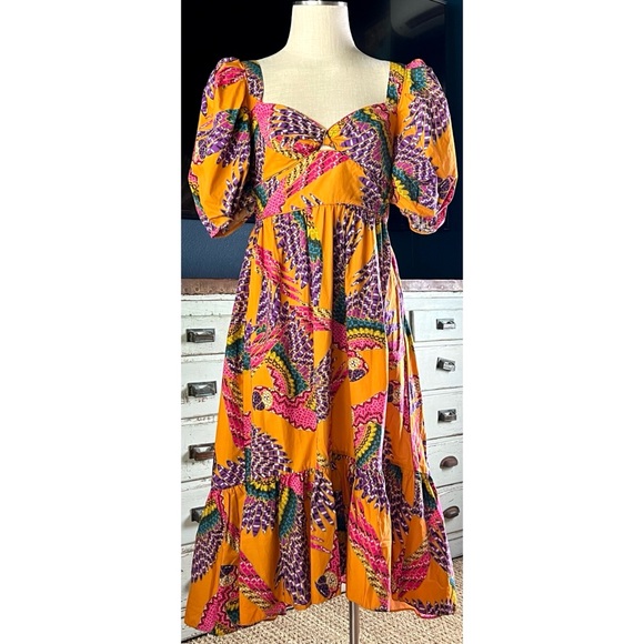 FARM Rio | Dresses | Farm Rio Beaded Macaws Midi Dress S | Poshmark
